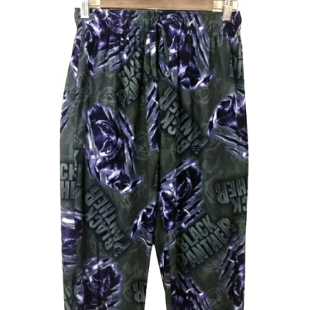 Marvel Boys Size Small Black Panther Super Hero Sleeper Pajama PJ Pants